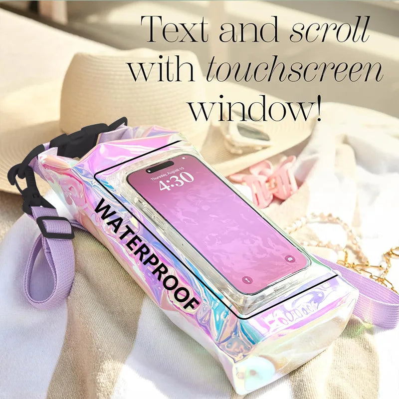 Sac bandoulière waterproof avec pochette smartphone tactile - 2L ou 5L