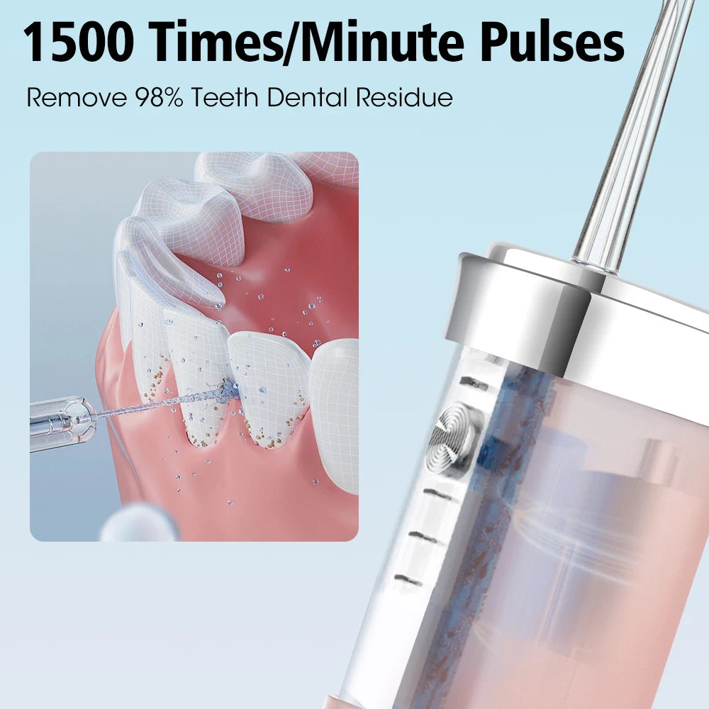 Irrigateur Buccal Portable Sans Fil & Rechargeable – 3 Modes, 1500 Pulsations/min + Réservoir 180ML