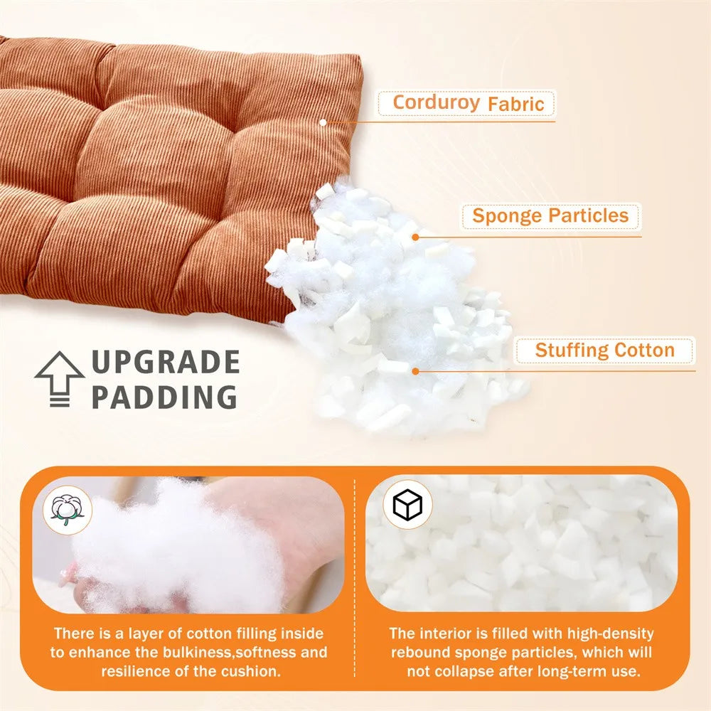 Coussin de Chaise, Banc & Banquette en Velours Côtelé - 31 Tailles