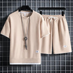 Ensemble T-shirt et short décontractés gaufrés pour hommes