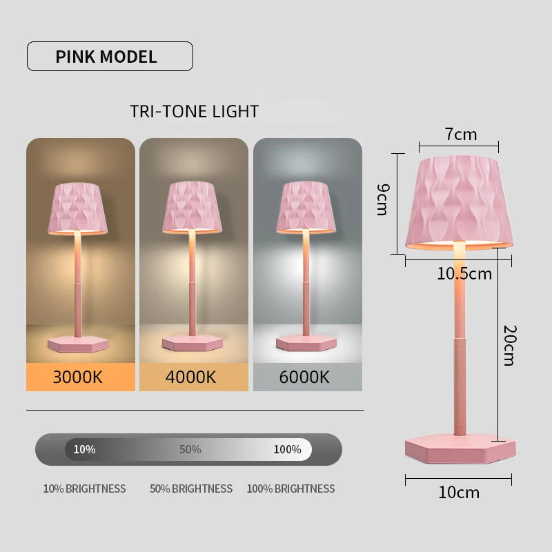 Lampe de Table LED Tactile – 3 Couleurs
