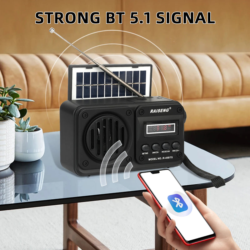 Enceinte Bluetooth Solaire avec Radio FM
