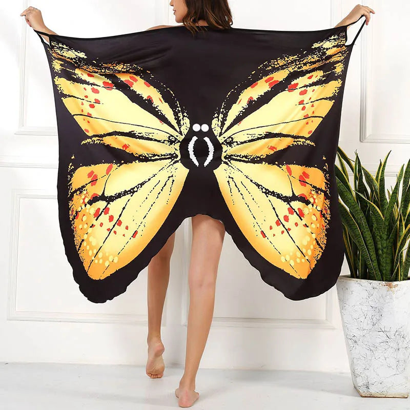 Robe Paréo de plage imprimé papillon