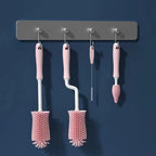 Ensemble de brosses en silicone pour nettoyage verre, biberons et paille