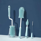 Ensemble de brosses en silicone pour nettoyage verre, biberons et paille