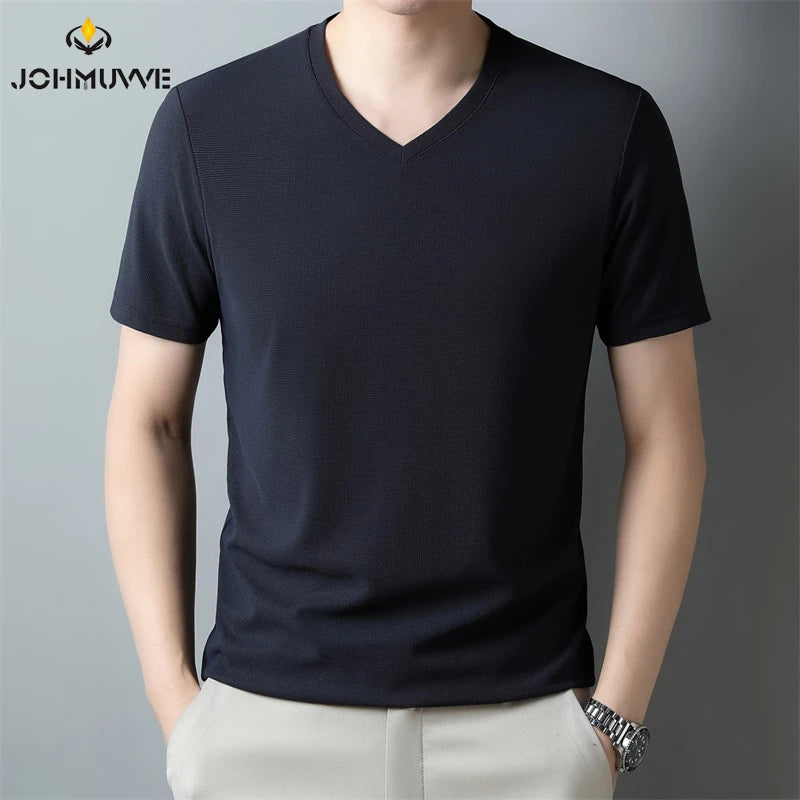 Lot de 2 T-shirts manches courtes et col V Texture Gaufrée - Coton