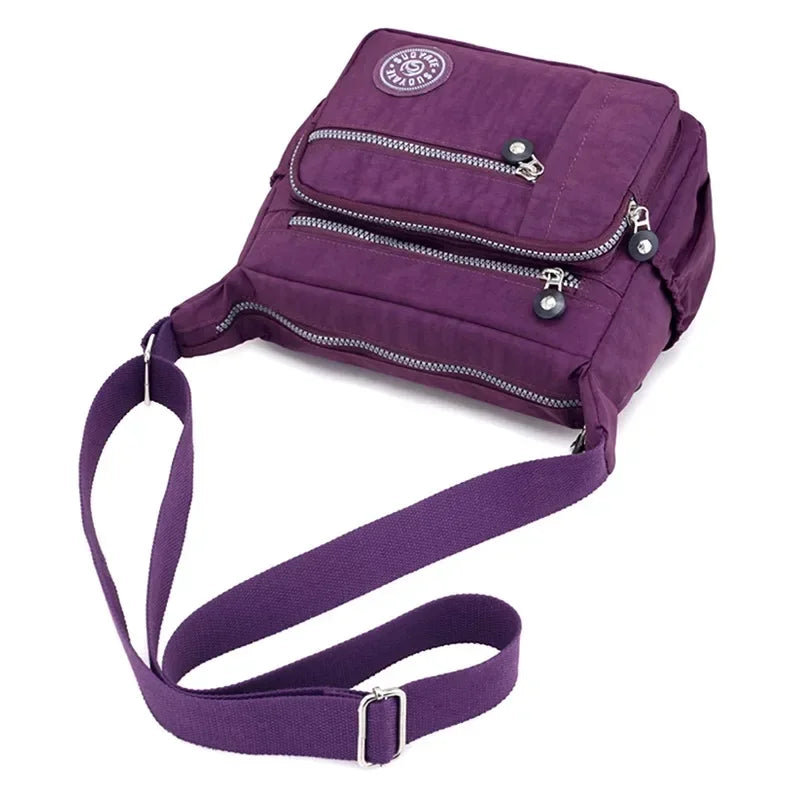 Sac Bandoulière Femme Nylon Imperméable Multi-Poches