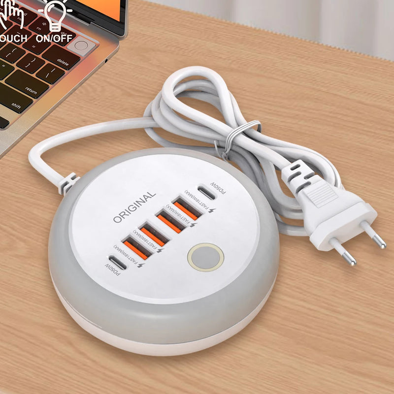 Station de Charge USB 6 Ports avec LED Tactile