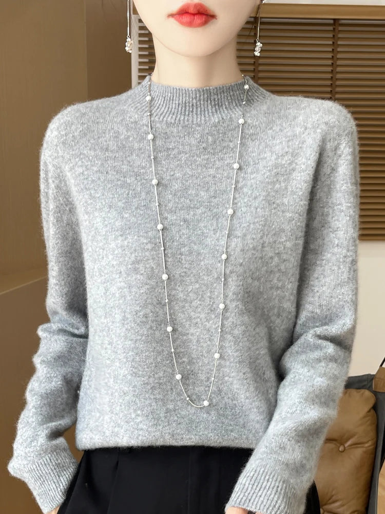 Pull à Col Cheminé 100% Laine Mérinos - 14 Couleurs