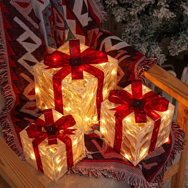 3PCS Cadeaux de Noël Décoratifs Lumineux