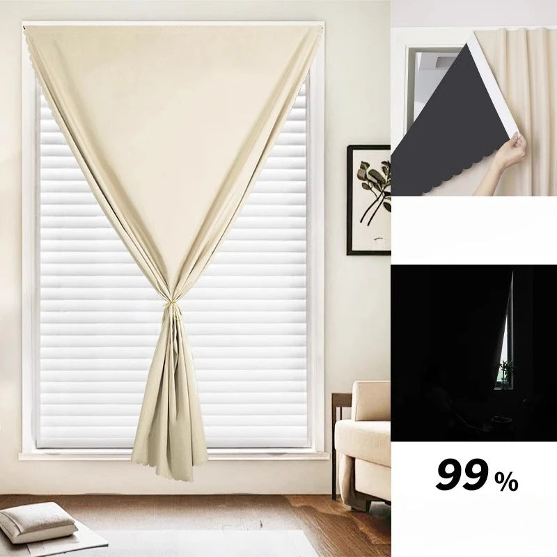 Rideau Occultant Thermique Sans Perçage – 100% Opaque