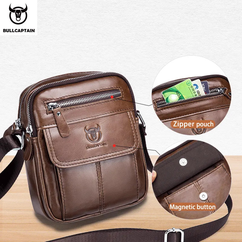 Sac à bandoulière en cuir de vachette pour hommes