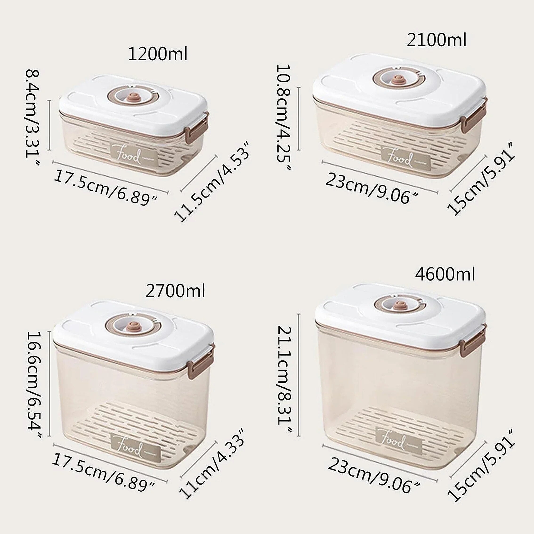Boîte de conservation sous vide avec date - Pompe OFFERTE