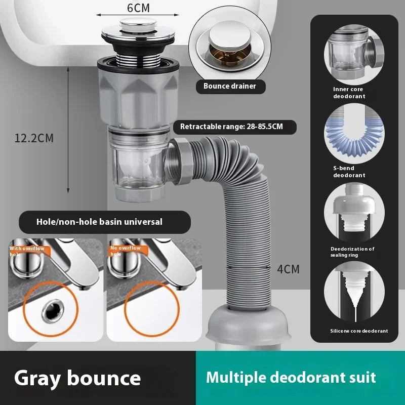Tuyau de Vidange Flexible Anti-Odeurs et Fuites