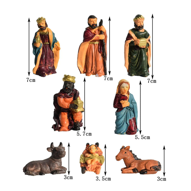 Figurines spéciales crèche de Noël - 8 Pièces