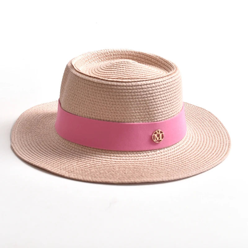 Chapeau de Paille Coloré à Ruban - 17 Couleurs