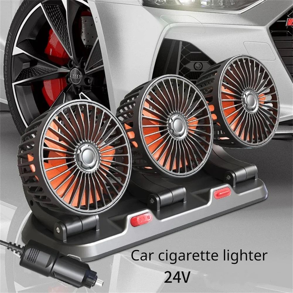 Ventilateur Voiture Silencieux 3 Têtes - USB