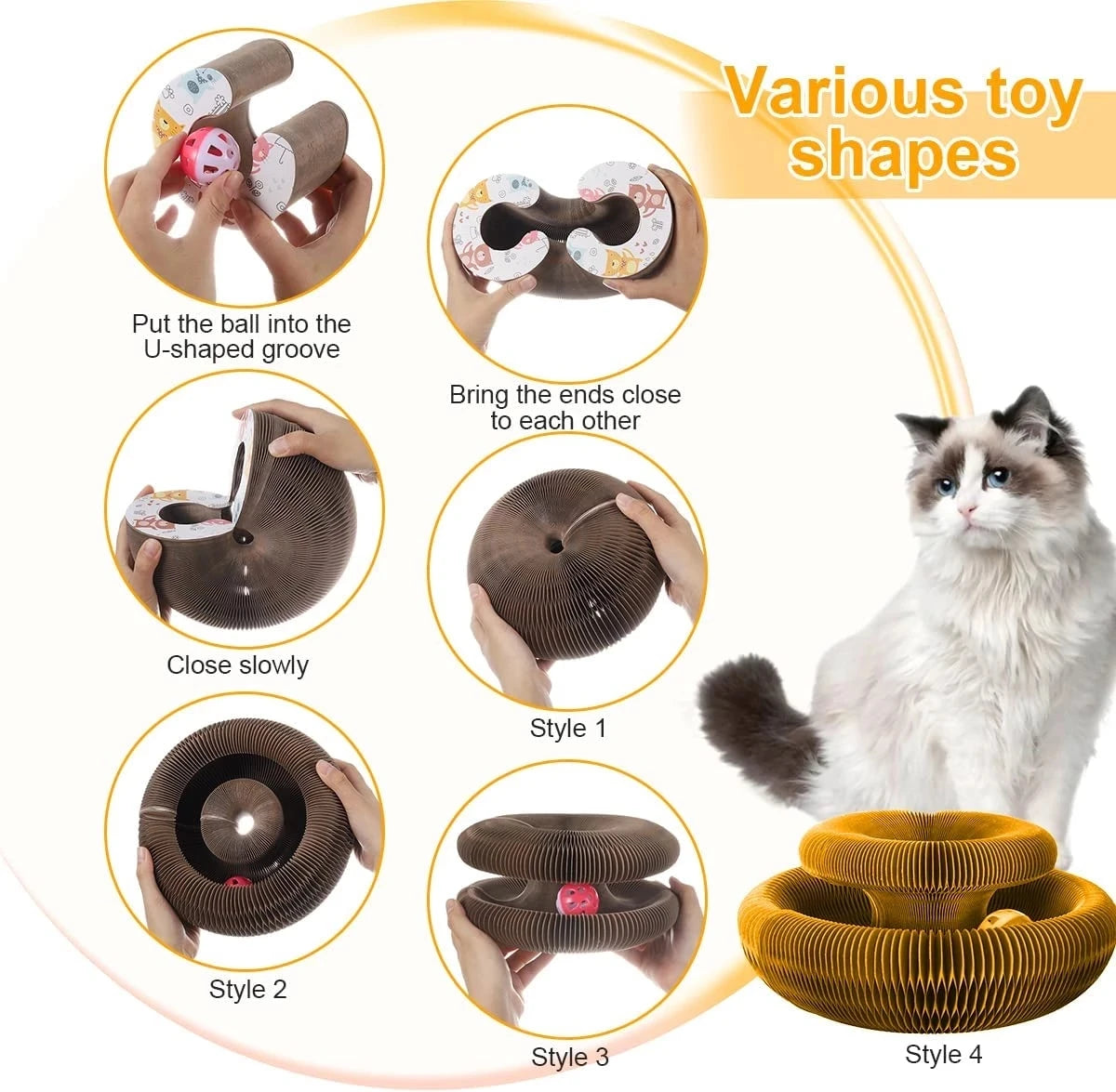 Griffoir Interactif avec Balle pour Chats + 10 Balles OFFERTES