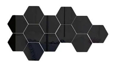 24 Self-Adhesive 3D Hexagonal Mirrors