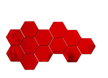 24 Self-Adhesive 3D Hexagonal Mirrors