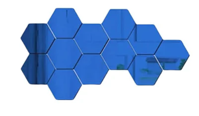 24 Self-Adhesive 3D Hexagonal Mirrors