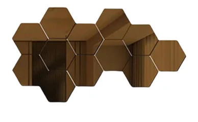 24 Miroirs Hexagonaux 3D Auto-adhésifs