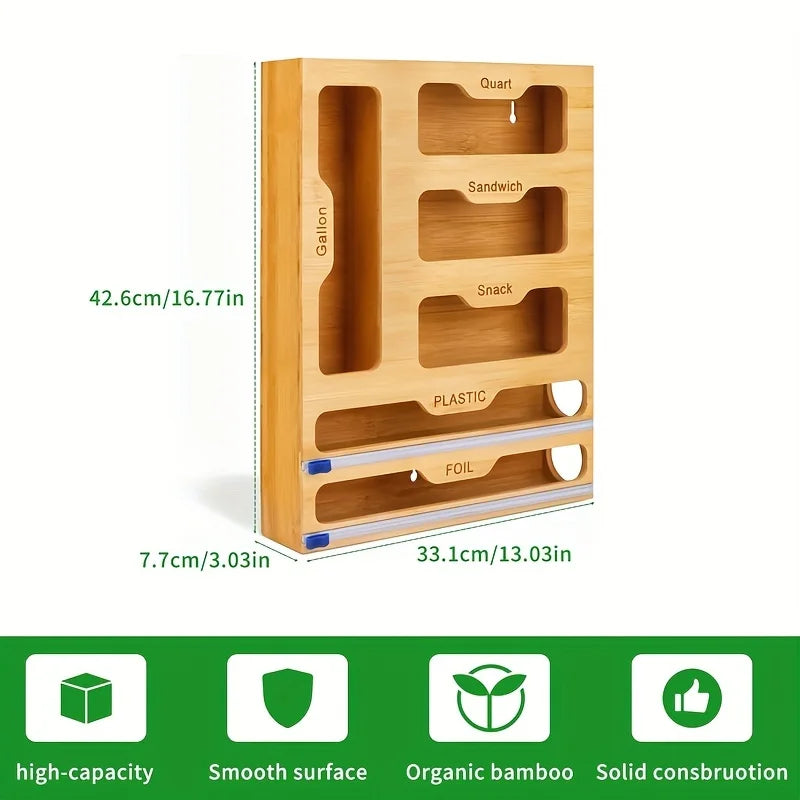 Organisateur de cuisine 6 en 1 pour papiers et sacs alimentaires