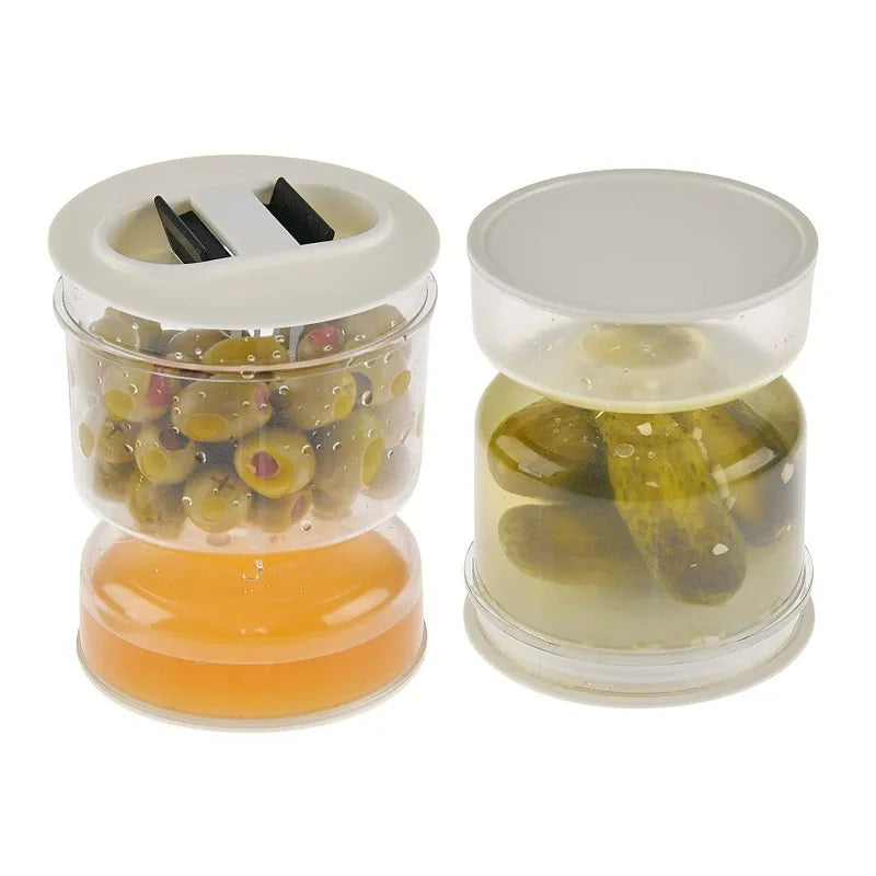 Bocal pour cornichon et olives sablier séparateur de jus