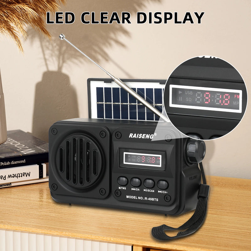 Enceinte Bluetooth Solaire avec Radio FM