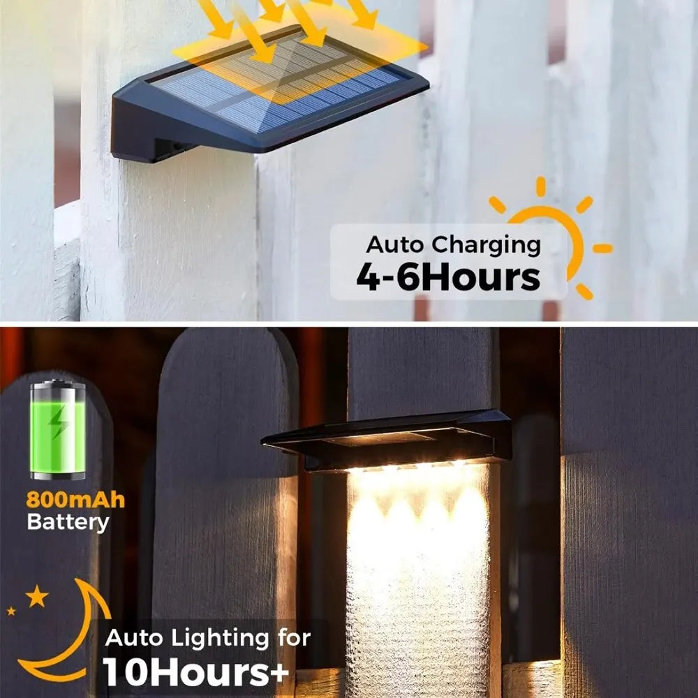 2 Appliques Murales Solaires LED Extérieur Imperméables