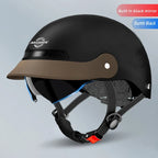 Casque Moto/Vélo avec Visière Vintage pour Femme – Respirant & Réfléchissant – Homme Femme