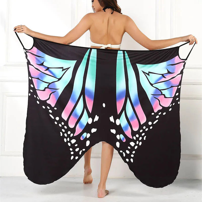 Robe Paréo de plage imprimé papillon