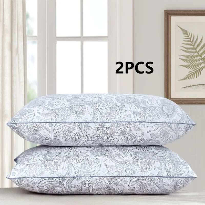Lot de 2 Oreillers d'Hôtel de Luxe à Motifs