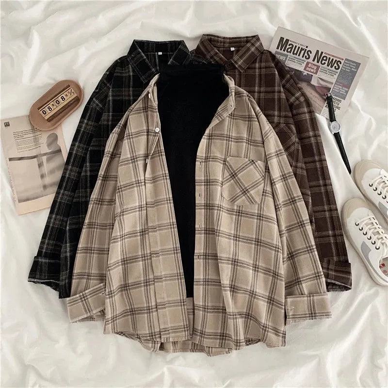 Chemise à carreaux d'automne pour Femmes