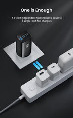 Chargeur USB 3 ports ULTRA RAPIDE - 65W