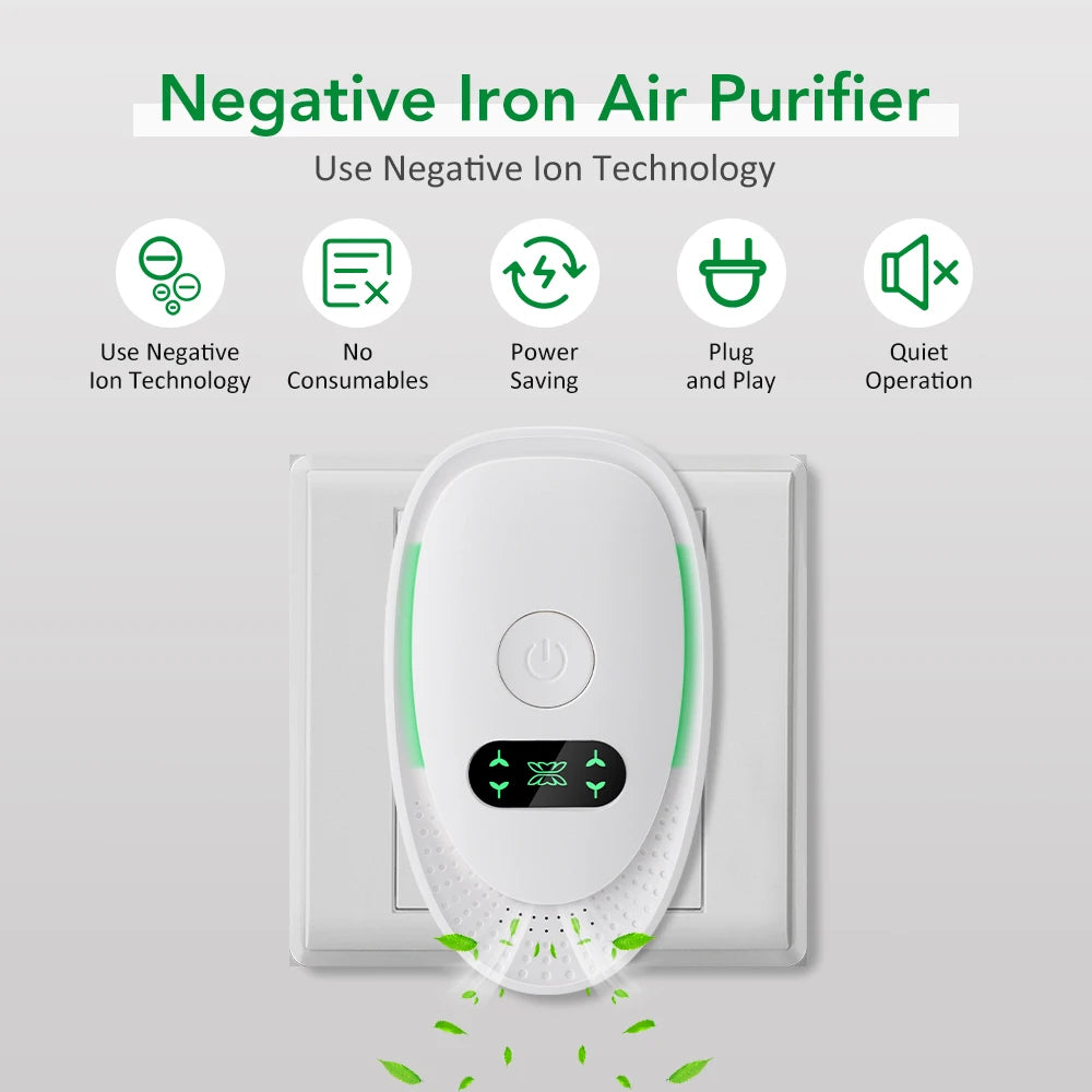 Purificateur d’Air Ionique Silencieux Prise Murale