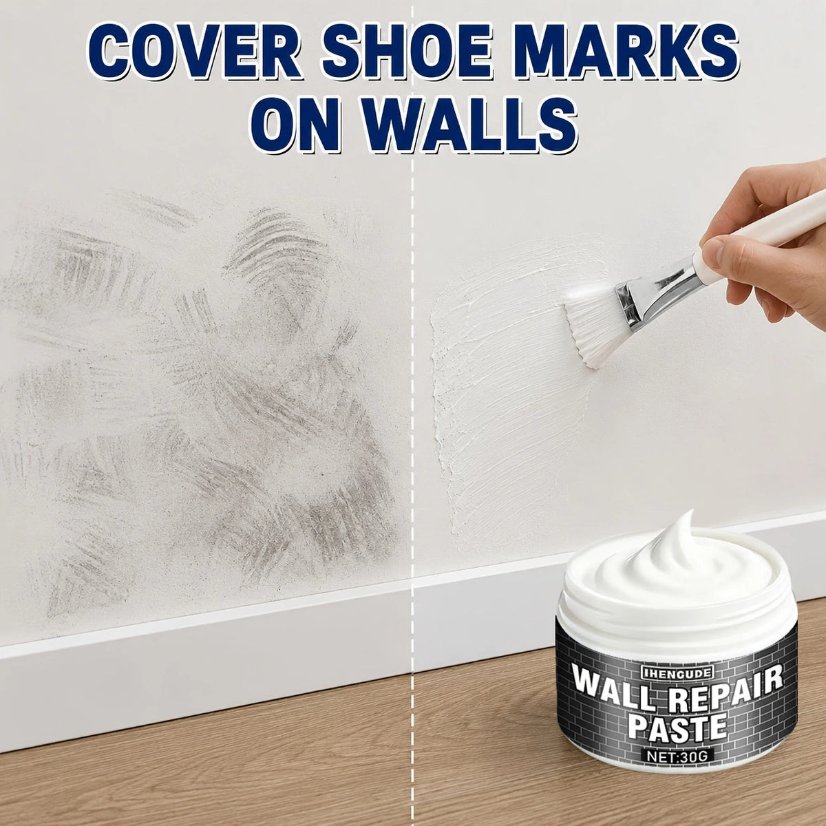 Pâte de Réparation & Restauration pour Murs – Enduit Reboucheur de Fissures, Trous & Rayures