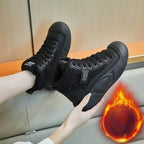 Botas casuales con cordones, borrego y plataforma