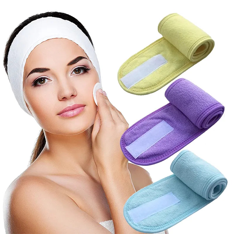 Lot de 4 bandeaux réglable pour soins & maquillage