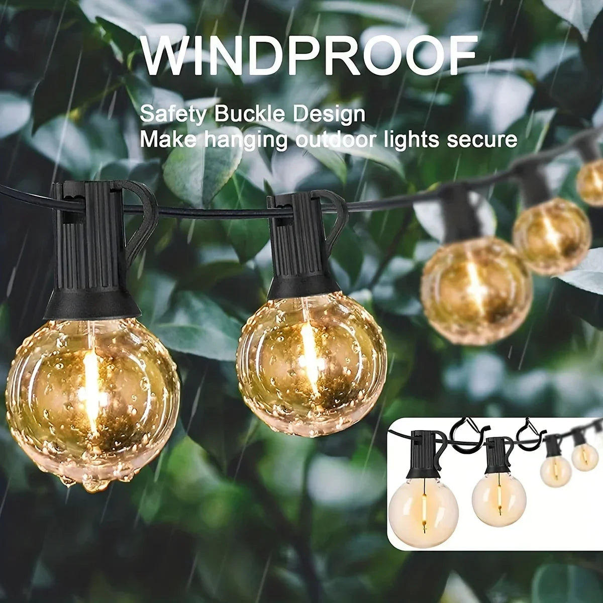 Lot de 20 Crochets à Vis avec Clip de Sécurité – Fixation pour Guirlandes Lumineuses, Plantes Suspendues & Décoration