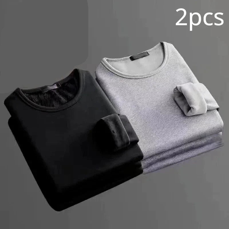 Pack of 2 Long-Sleeved Thermal T-shirts Fleece Lined - Men
