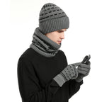 Ensemble d'hiver 3 pièces - Gants + Cache cou + Bonnet - Homme