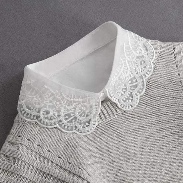Faux Col de Chemise Amovible