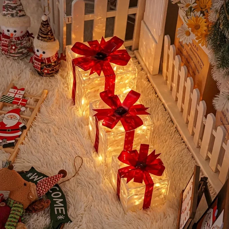 3PCS Cadeaux de Noël Décoratifs Lumineux