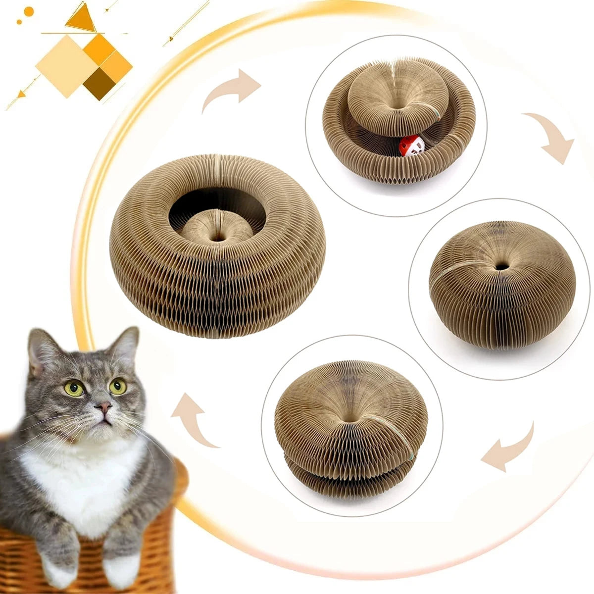 Griffoir Interactif avec Balle pour Chats + 10 Balles OFFERTES