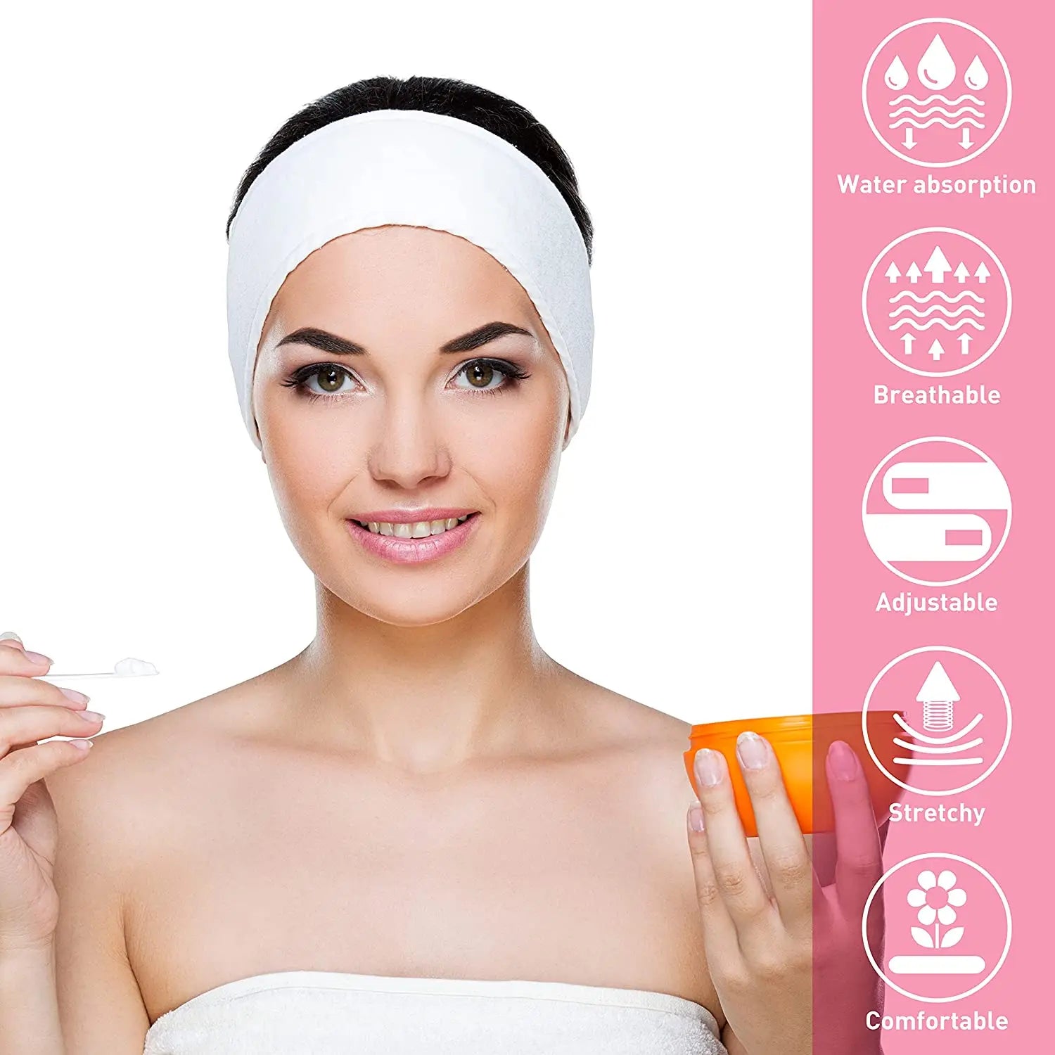 Lot de 4 bandeaux réglable pour soins & maquillage