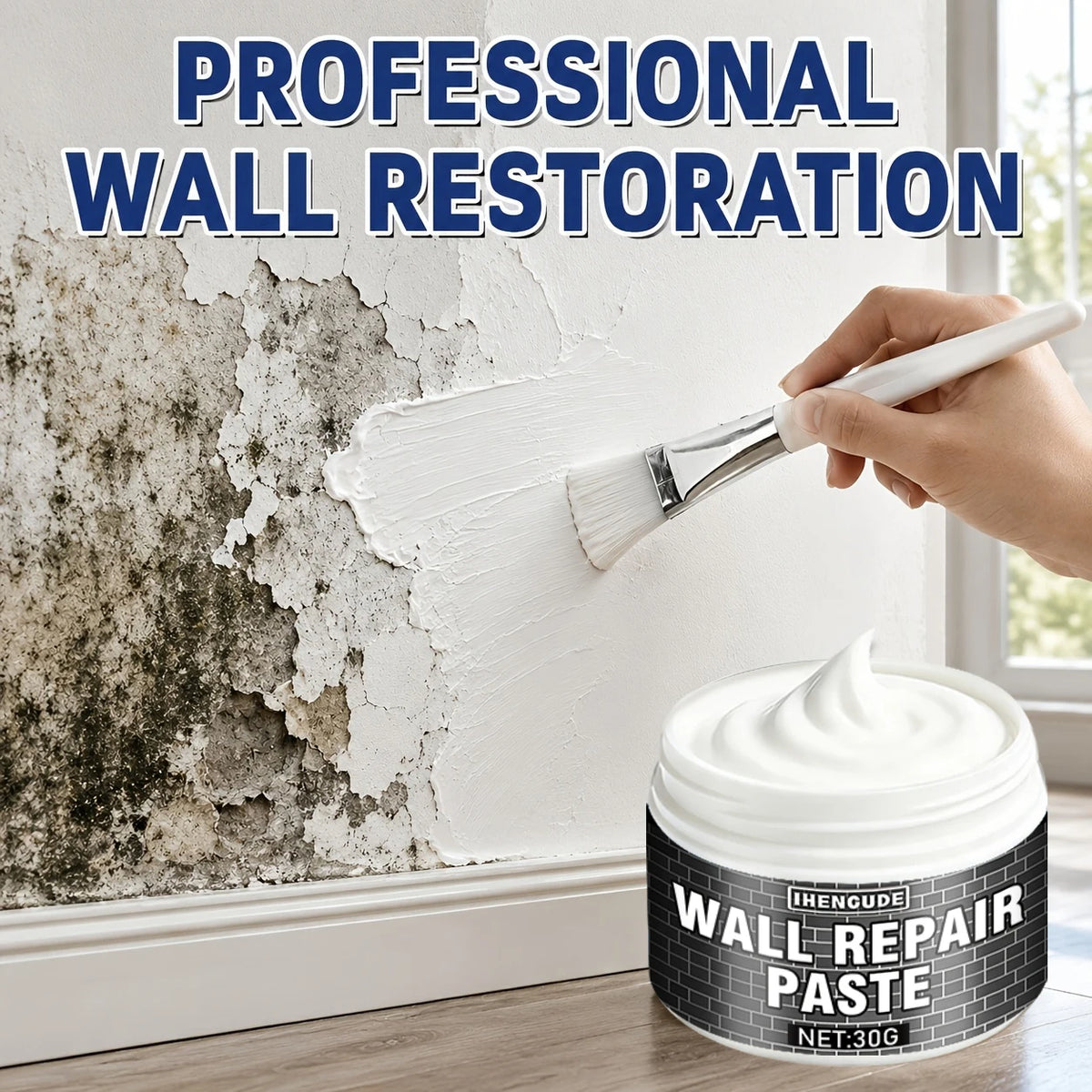Pâte de Réparation & Restauration pour Murs – Enduit Reboucheur de Fissures, Trous & Rayures