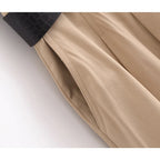 Robe 2 en 1 Jupe Plissé Beige, Débardeur Noir & Ceinture Croco