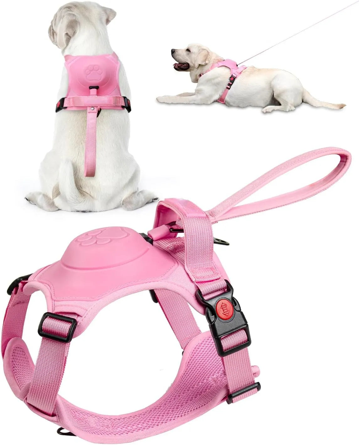 Dog harness with integrated retractable leash