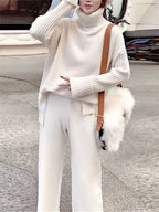 Ensemble 2PC Pull col roulé et pantalon ample tricoté - Collection Automne 2023